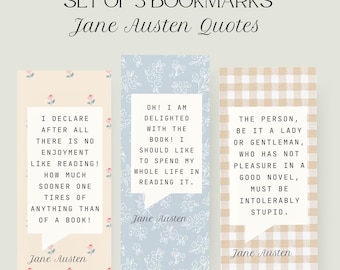 Jane Austen Bookmark Set for Mother's Day Book Lover Gift Funny Quote Bookmarks for Girly Girl Book Gift for Teacher Coquette Bookish Gift
