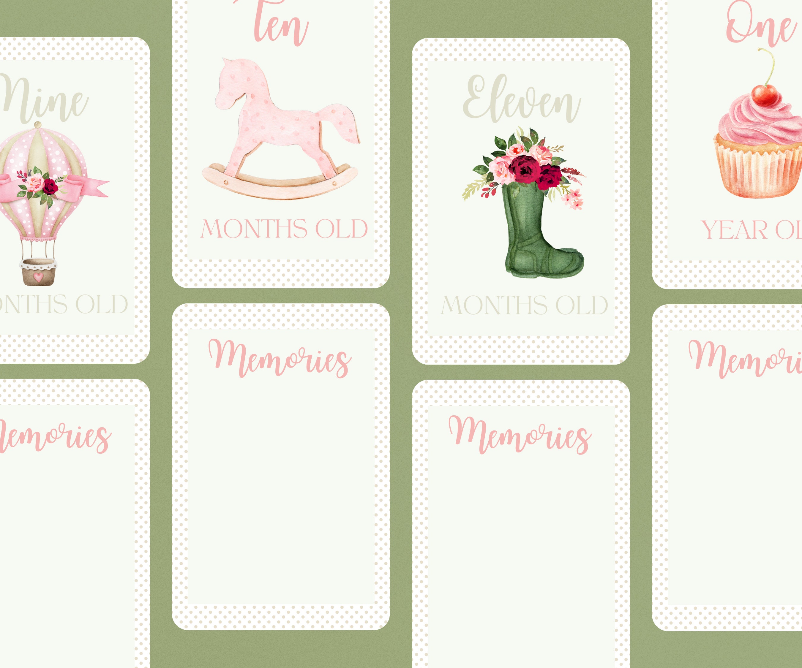 Monthly Milestone Cards for Baby Milestone Cards for Baby Girl - Etsy