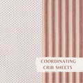 Red Cream Crib Sheet for Baby Shower Gift Red Ticking Stripe Crib Sheet Farmhouse Bedding Sheet Set Gender Neutral Homestead Vibe Nursery
