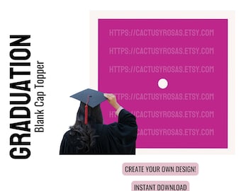 Adorno para birrete de graduación en blanco SVG de 9,5 x 9,5 pulgadas