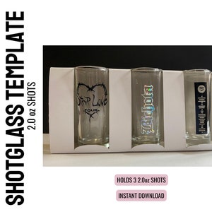 Shot Glass 2 oz Box Template SVG, Digital File Shot Glass Box, Packaging for 3 glasses, Digital download cut file