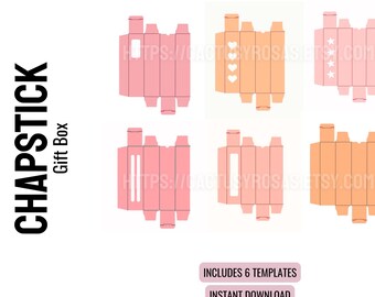 Caja de regalo para bálsamo labial, caja SVG para bálsamo labial, archivo de corte para caja de embalaje personalizada