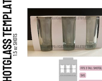 Plantilla de caja para vasos de chupito SVG, caja para vasos de chupito svg, caja para 3 vasos de chupito, archivo de corte de descarga digital svg