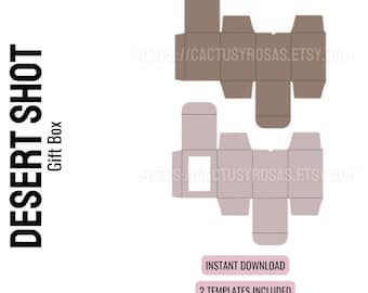 Plantilla para vaso de chupito de postre, caja de regalo para un solo vaso de chupito pequeño