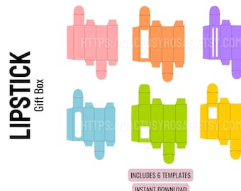 Caja de regalo de fiesta con forma de lápiz labial, caja de bálsamo labial SVG, archivo de corte para caja de embalaje personalizada