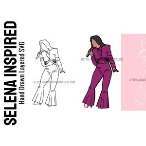 Selena Inspired Layered Cutfile, SVG file, Latin Music Icon