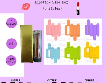 Lipstick Party Favor Box, Lipbalm Box SVG, Cutfile for Custom Packaging Box