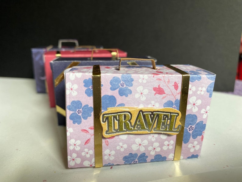 Small Gift Box With Handle Template, Briefcase Box, Luggage Gift Box, Party Favor Box With