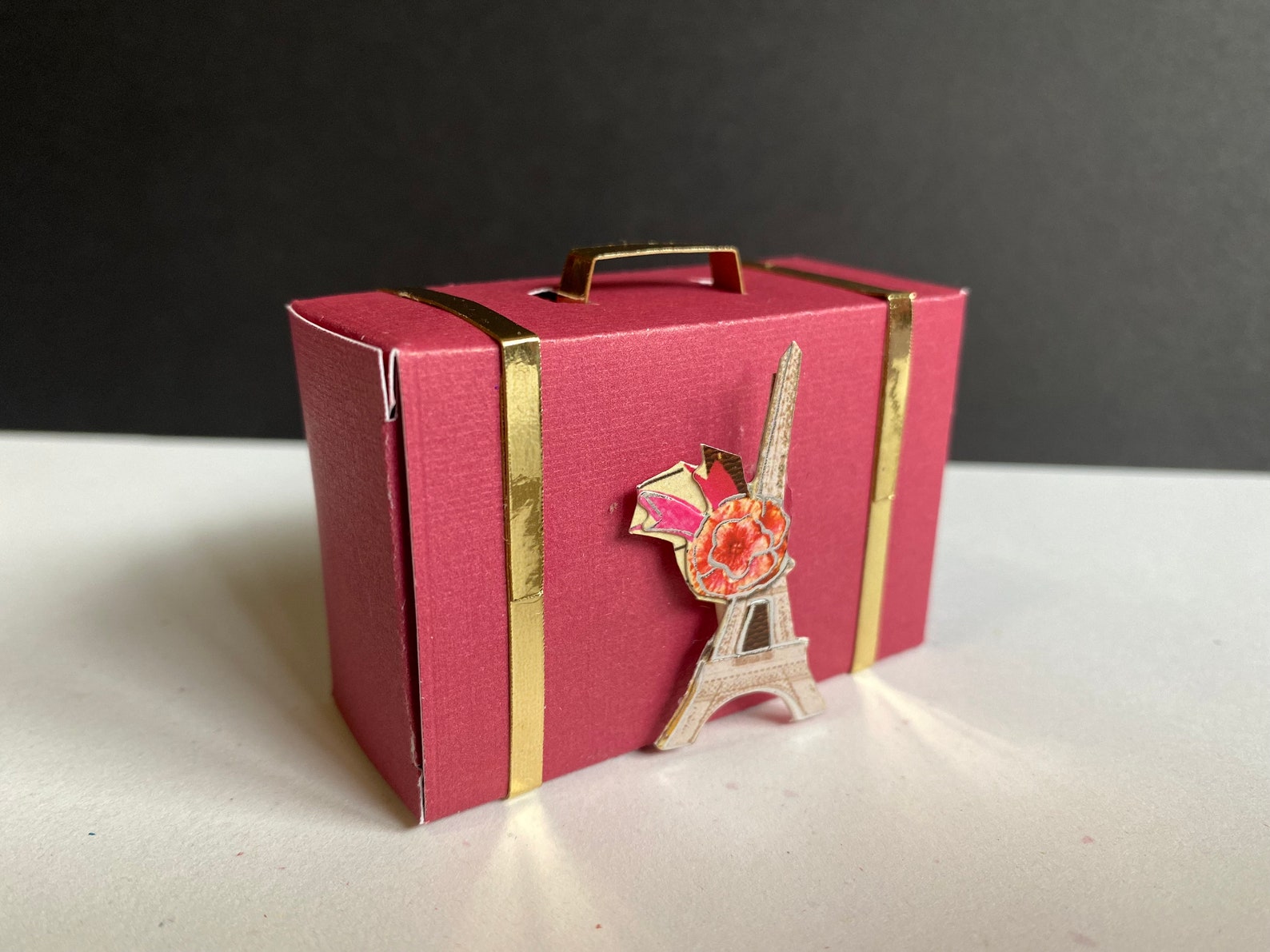 Small Gift Box With Handle Template, Briefcase Box, Luggage Gift Box, Party Favor Box With