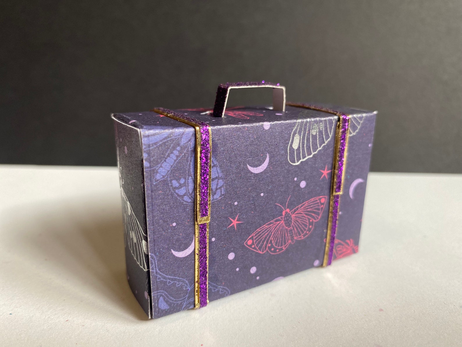 Small Gift Box With Handle Template, Briefcase Box, Luggage Gift Box, Party Favor Box With