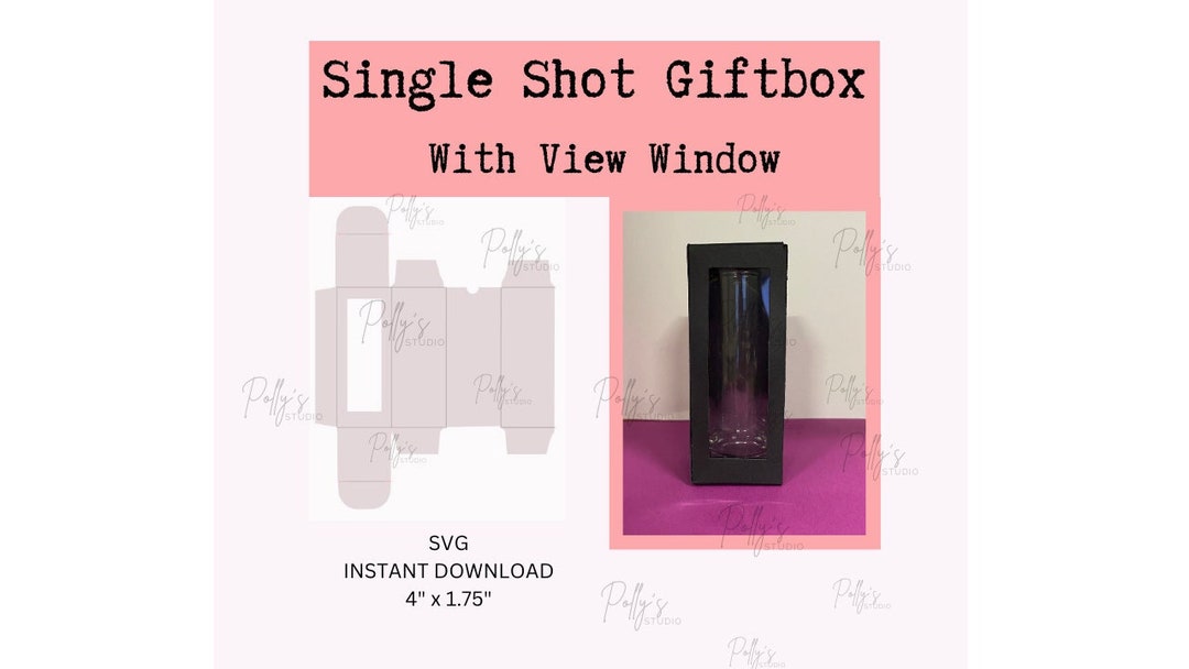 Single Shot Giftbox With View Window 2oz Shot Glass Template Etsy UK