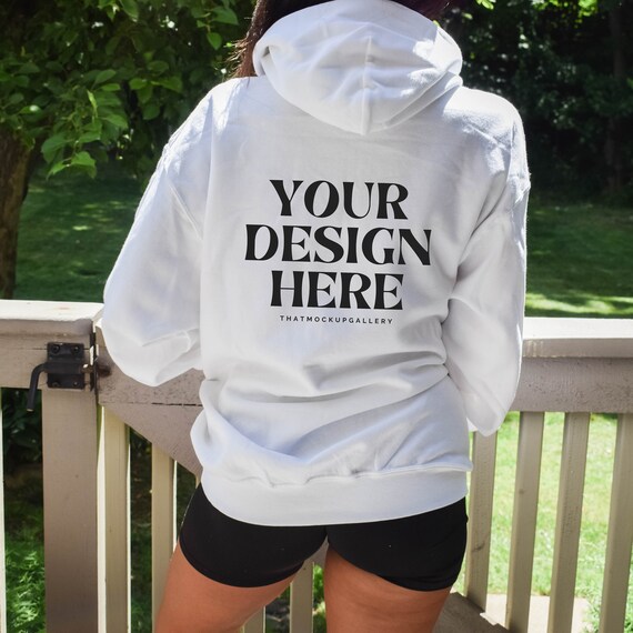 Gildan white hoodie on sale