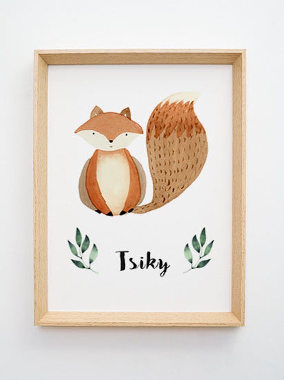 Affiche Aquarelle Personnalisée Renard