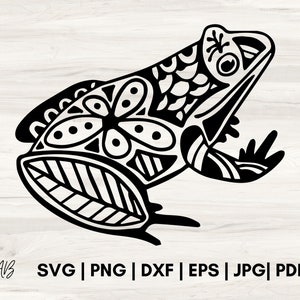 Toad with Abstract Fill/Mandala | svg-png-dxf-jpg-eps-pdf | Cricut-Silhouette-Adobe Illustrator-Photoshop | Vinyl Cut Print Engrave