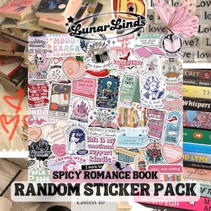 Spicy Romance Book Sticker Pack – Funny & Sassy Bookish Stickers for Kindle, Laptop, Journal, or Book Cart