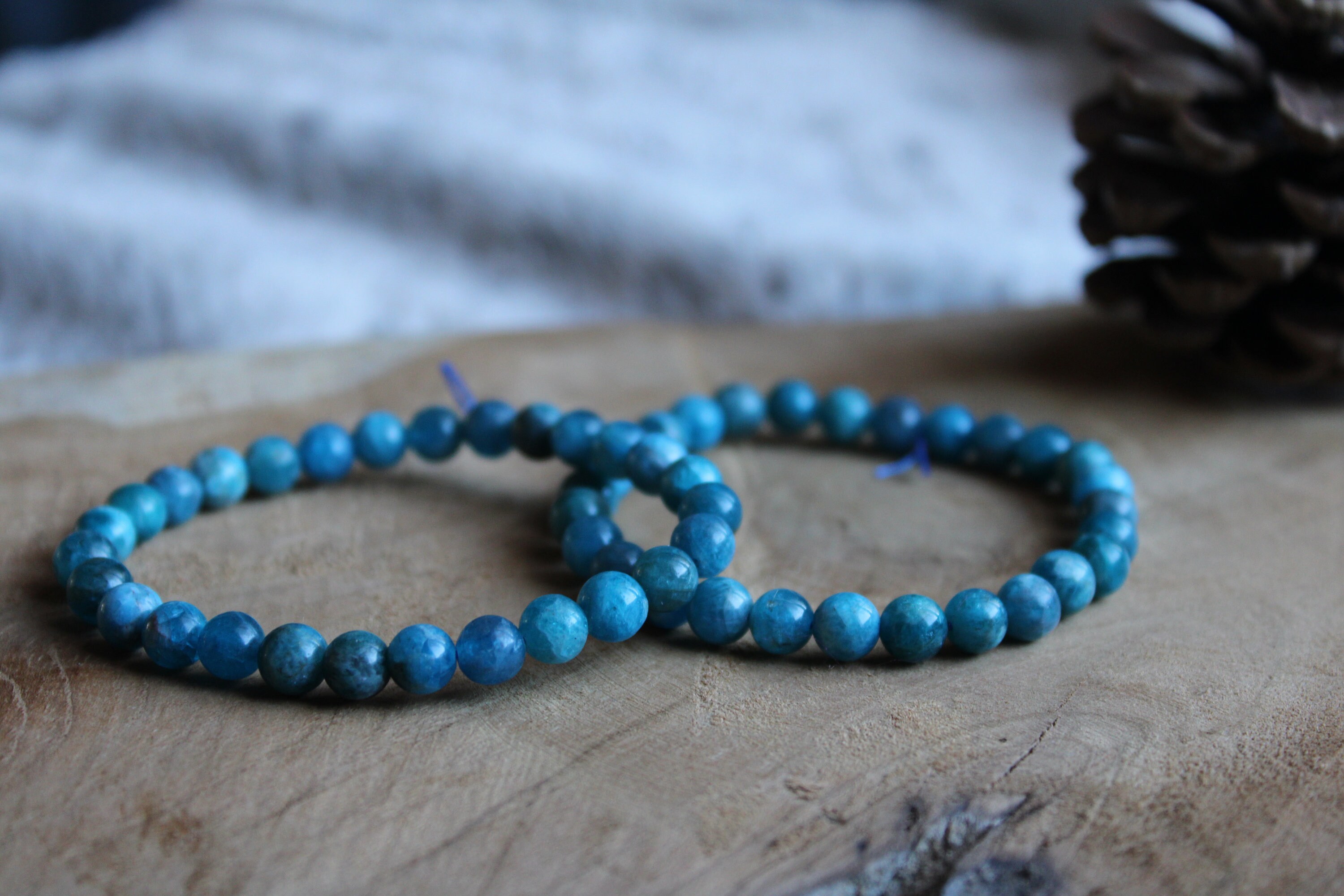 Apatite Bleue Bracelet 6mm