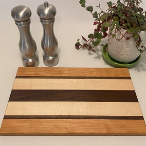 Handmade Hardwood Cutting Board, Walnut, Hard Maple, Cherry