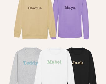 Kids Personalised Name Sweatshirt | Custom Unisex Jumper | Personalised Toddler Hoodie | Kids Name Sweater Gift