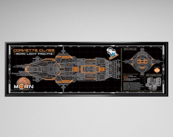 Rocinante - Corvette Class MCRN Light Frigate - 36 x 11.75 inch Print