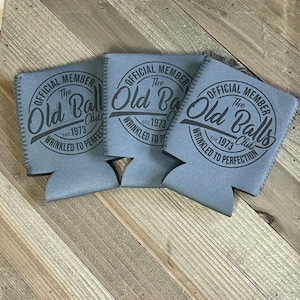 Customizable birthday beer coozies| old balls beer coozies | party favors