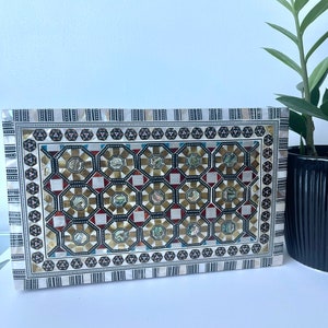 Egyptian Inlaid Paua Shell Stars High End Jewelry Box Handmade Beech wood