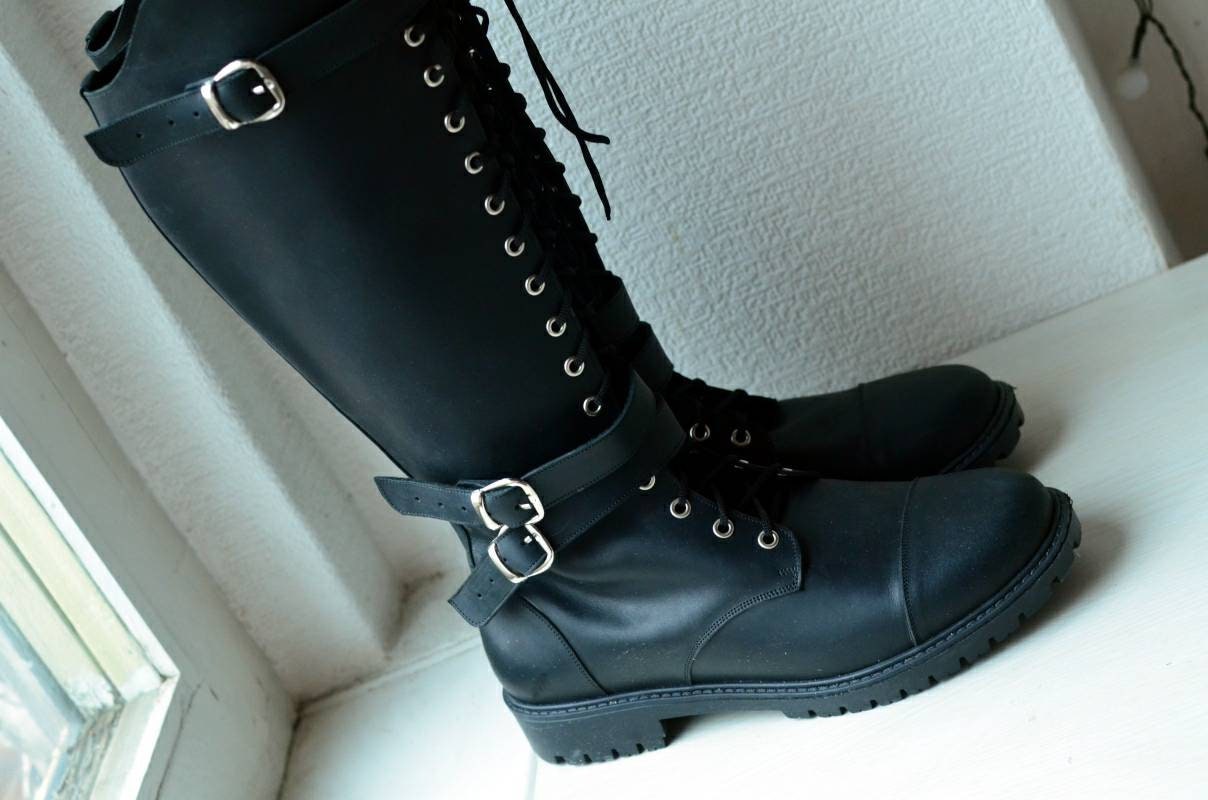 Mens Knee High Boots Etsy