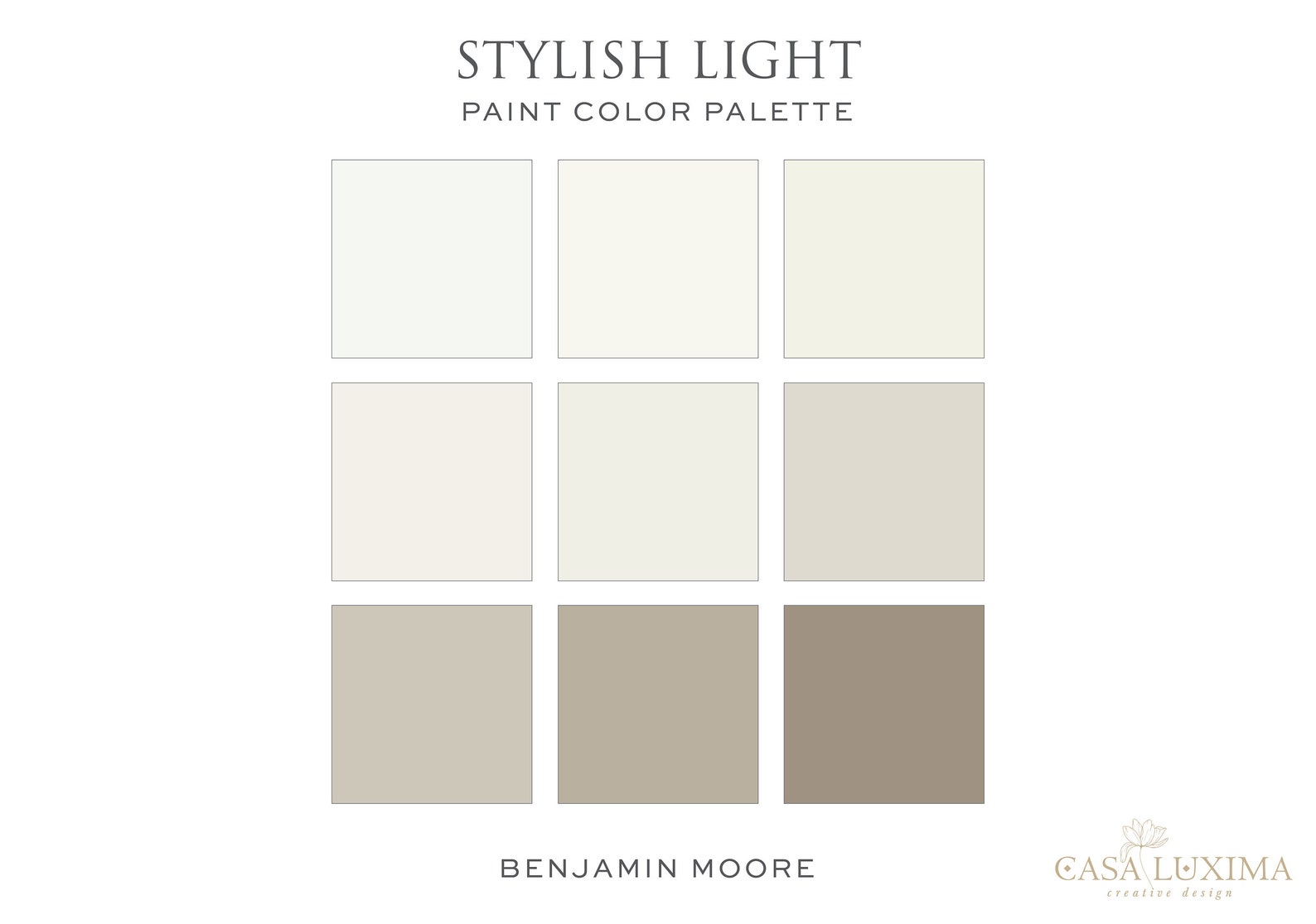 Simply White, Benjamin Moore Interior Paint Palette, Neutrals Paint