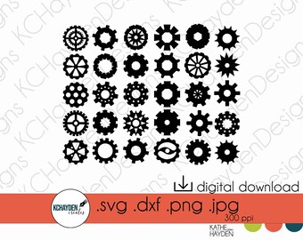 Gears SVG Cut File: Steampunk Cogs, Father's Day Card (Digital Download)