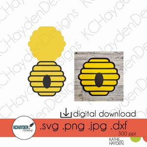 Beehive Card SVG – Layered Digital Cut File | Instant Download for Cricut, Silhouette, ScanN Cut resizable for DIY cards/scrapbooking & more