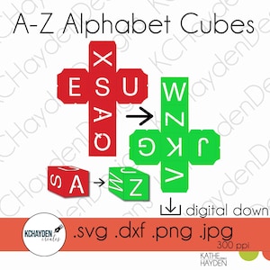 Alphabet Block SVG Cube Set | 5-Piece Digital Cut File | Cute DIY Letter Cubes | Includes DXF, Png, Jpeg | Cricut & Silhouette Compatible
