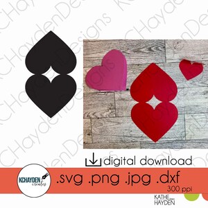 Heart-Shaped SVG Valentine Card | Digital Cut File Incls DXF/Png/Jpeg for Cricut, Silhouette, ScanNCut | Versatile & Easily resizable