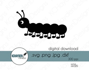 Cute Caterpillar SVG, DIY Crafts & Cards (Digital Download)
