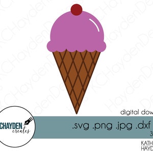 Ice Cream Cone SVG, Summer Cone Svg, Instant Download Cone Print and Cut or Sublimation file, Ice Cone SVG/PNG/Dxf/Jpeg, easily customizable