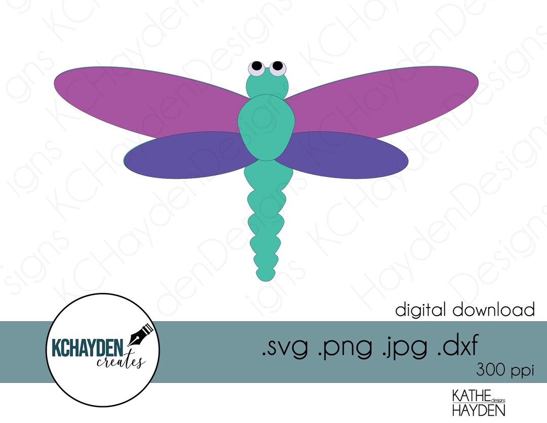 Cute Dragonfly SVG Cut File, Layered PNG Jpeg DXF (digital Download) - Etsy