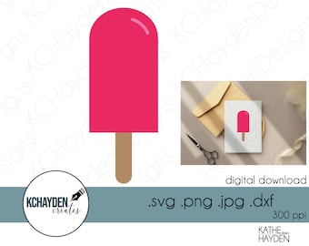 Cute Popsicle SVG, PNG, DXF Files, Summer Clipart (Digital Download)