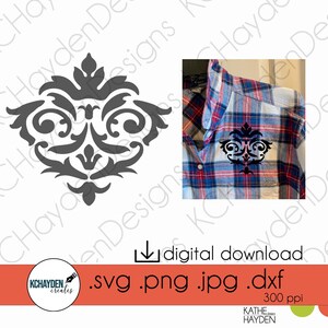 Damask SVG | Instant Digital Download | PNG, DXF, Jpeg Included