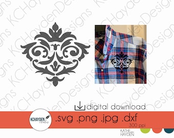 Damask SVG | Instant Digital Download | PNG, DXF, Jpeg Included