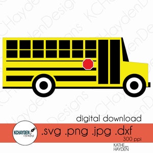 School Bus SVG cutting file, instant download to cut/print for crafting. Cute School Bus, easily resizable for DIY crafts, cards & more