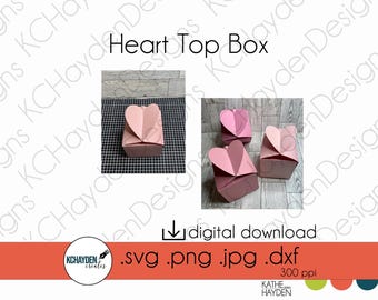 Heart Box SVG – Regalo di San Valentino, Cricut e Silhouette (download digitale)
