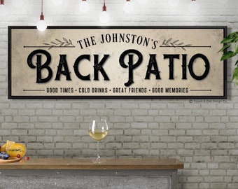Back Patio Sign Backyard Sign For Patio Bar Last Name Deck Signs Personalized Patio Wall Decor Housewarming Gift