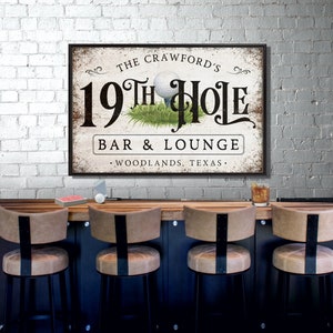 19th Hole Golf Sign Bar and Lounge Sign for Home Bar Golfing Signs Gift ...
