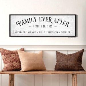 Adoption Sign Family Ever After Blended Family Wall Art Adoption Gift For Family Personalized Family Signs Newly Adopted Gifts Gotcha Day