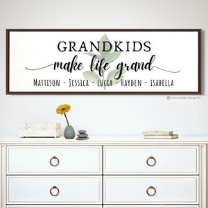 Personalized Grandchildren Sign With Names Grandkids Make Life Grand Sign Gift From Grandchildren Personalized Grandma And Grandpa Gift