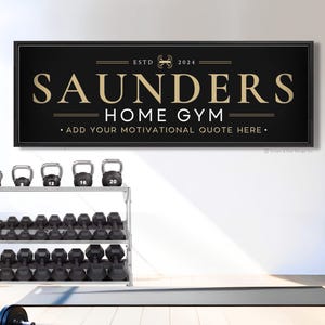 Personalized Gym Sign, Motivational Workout Print, Home Fitness Studio Wall Decor