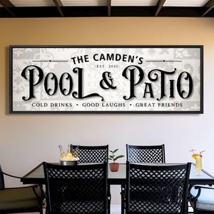 Personalized Pool & Patio Sign, Backyard Bar Decor, Grill Signs