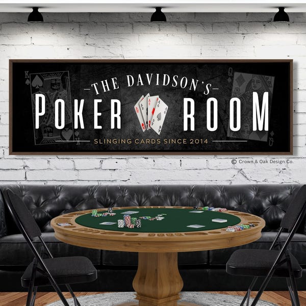 Personalized Poker Room Sign, Texas Holdem Wall Art, Game Room Signs