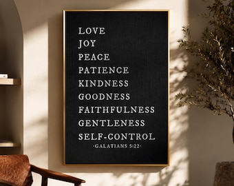 Fruit of the Spirit Wall Art, Galatians 5:22 Bible Verse Sign, Christian Scripture Decor