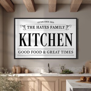 Personalized Kitchen Sign, Custom Chef Gift, Family Name Signs, Dining Room Home Decor