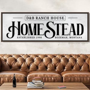 Homestead Sign Last Name Wall Decor Family Farmstead Wall Decor Ranch Signs Farmhouse  Entryway Home Decor Farm Wall Art