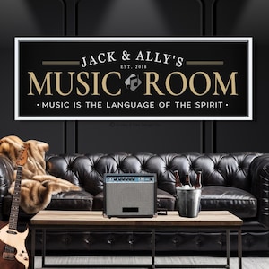 Personalized Music Room Sign, Recording Studio Wall Art, Musician Print